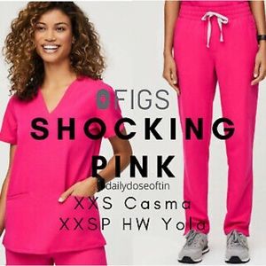 Figs limited edition shocking pink scrub set MP